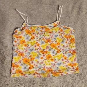 Forever 21 Floral Watercolor Cami Crop Top